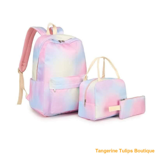 3 Piece Backpack Set Rainbow Backpack Set