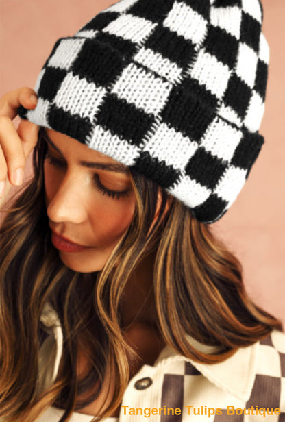 Checkered Beanie