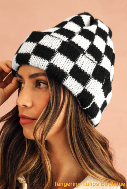 Checkered Beanie