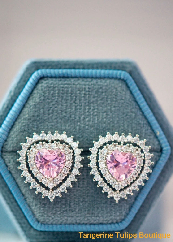 Crystal Hearts Earrings