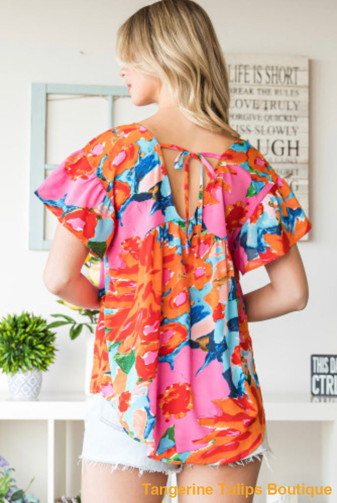 Floral Abstract Tops