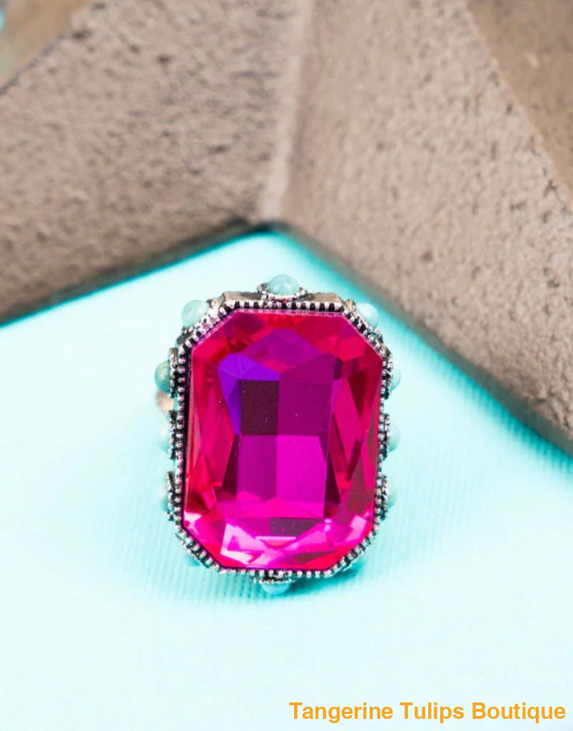 Fuchsia Sparkle Rings