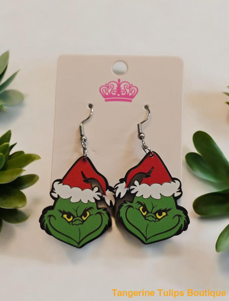 Grinch Dangle Earrings