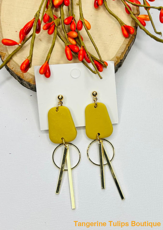 Mustard Polymar Earrings