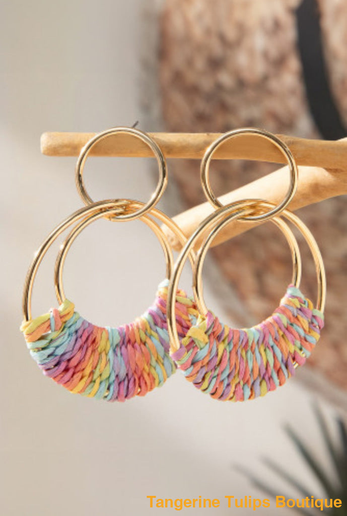 Raffia Charm Earrings