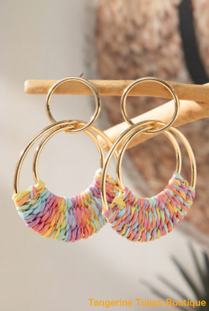 Raffia Charm Earrings