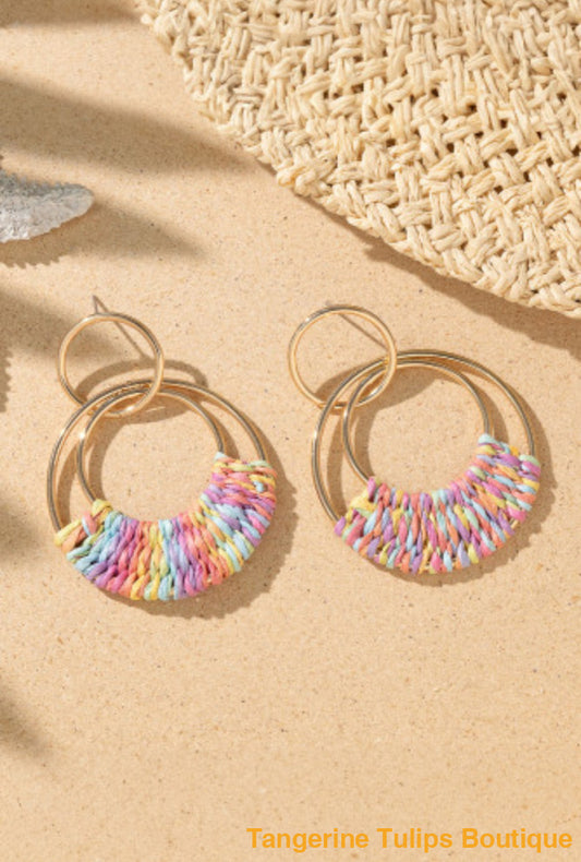 Raffia Charm Earrings