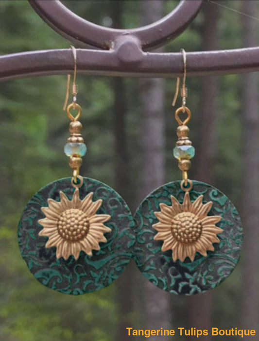 Retro Sunflower Earrings