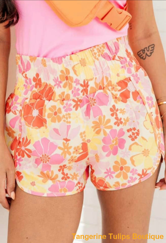 Yellow Flower Garden Shorts